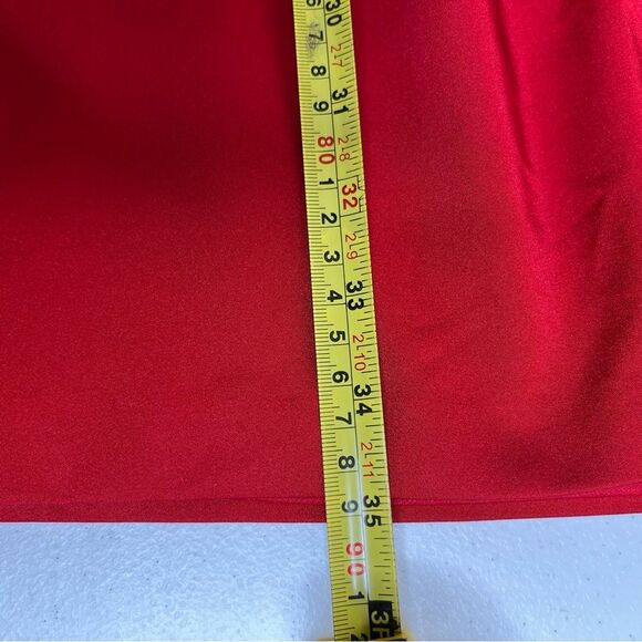 Mac Duggal Asymmetrical Ruffle Sleeve Red Cocktail Dress Women Size Medium READ - Picture 12 of 13